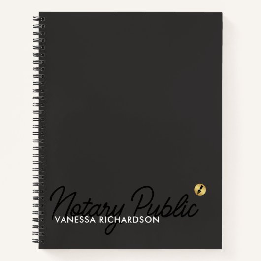 Carnet Notaire Noir Gris Or Simple (Devant)
