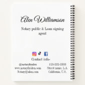 Carnet Notaire public Agent de signature de prêt ajouter  (Dos)