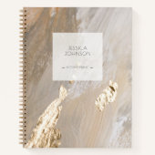 Carnet Notaire public de style aquarelle beige doré (Devant)