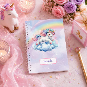 Carnet Note d'anniversaire pour fille avec licorne fantai
