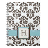 Carnet Note décorée d'un monogramme de spirale de damassé (Devant)