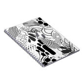 Carnet Note graphique abstraite noir et blanc et dégradé (Côté Droit)