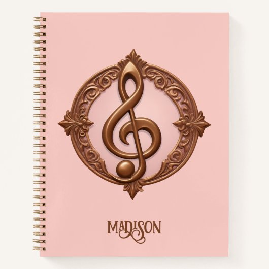 Carnet Note sur le Clé musical de nom personnalisé (Devant)