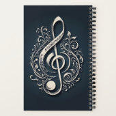 Carnet Note sur le Clé musical de nom personnalisé (Verso)
