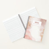 Carnet Noteb de leçon personnalisé rose et encre or (Intérieur)