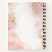 Carnet Noteb de leçon personnalisé rose et encre or (Dos)