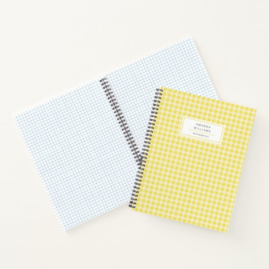 Carnet Noteb personnalisé Plaid En vichy Jaune (Intérieur)