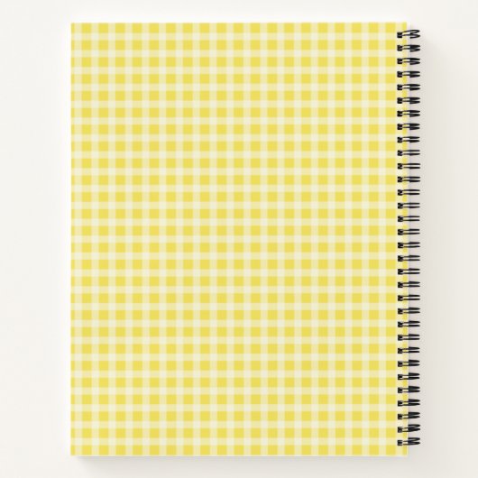 Carnet Noteb personnalisé Plaid En vichy Jaune (Dos)