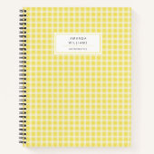Carnet Noteb personnalisé Plaid En vichy Jaune (Devant)