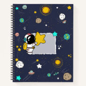 Carnet Noteboo spiraleAstronaut Caricature spatiale k (Devant)