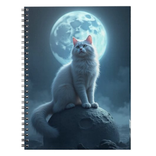 Carnet notebook cat and the moon (Devant)