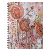 Carnet Notebook featuring mixed media floral art. (Devant)
