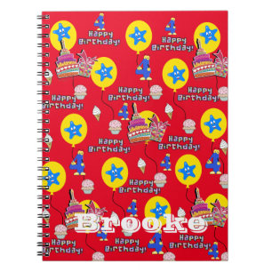 Carnet Notebook, Happy 4th Birthday Notes Red