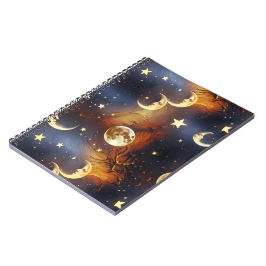 Carnet Notebook – Luxury Fiery Orange Celestial (Côté gauche)