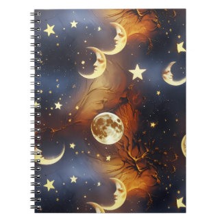 Carnet Notebook – Luxury Fiery Orange Celestial
