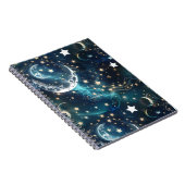 Carnet Notebook – Luxury Icy Blue Celestial Moon Phases (Côté Droit)