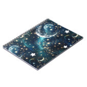 Carnet Notebook – Luxury Icy Blue Celestial Moon Phases (Côté gauche)