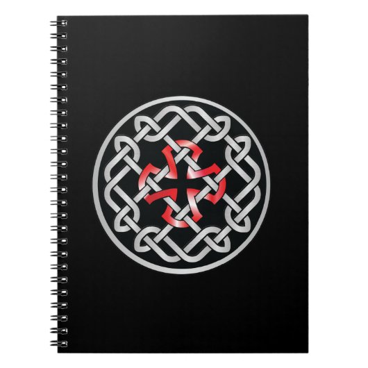 Carnet Notebook Metallic Rouge à noeud celtique (Devant)