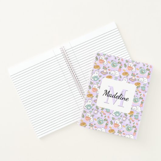Carnet Notebook Name Tea Cats Bookish Pastel (Intérieur)