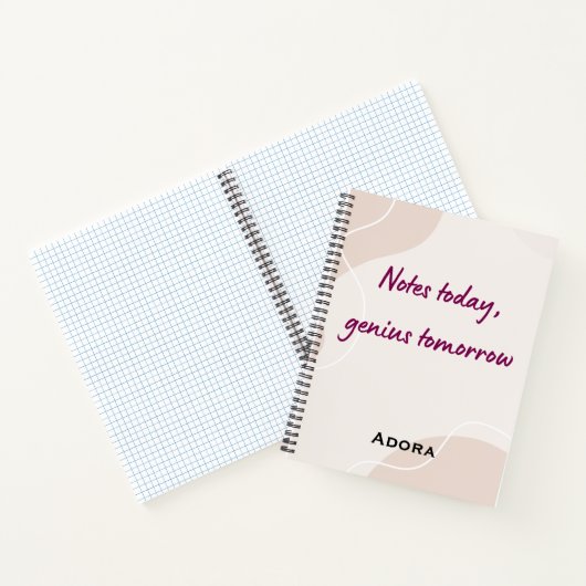 Carnet Notebook Quotes – “Notes Today, Genius Tomorrow” (Intérieur)