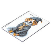 Carnet Notepad.A dog in a suit.Business style. (Côté gauche)
