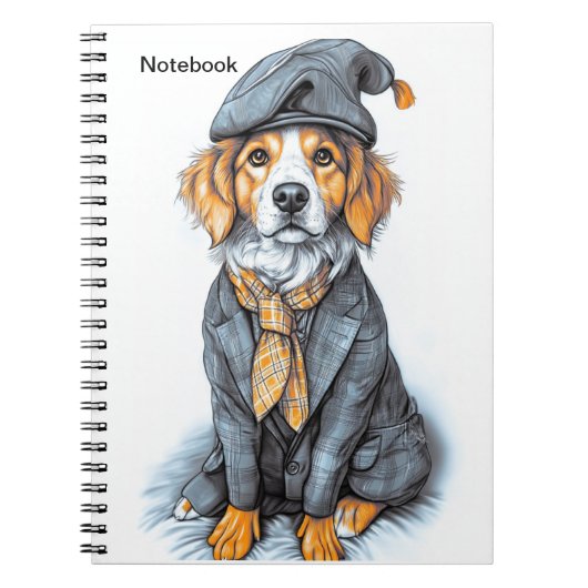 Carnet Notepad.A dog in a suit.Business style. (Devant)
