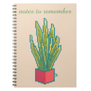 Carnet Notes à rédiger, plante snake, pixel art