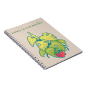 Carnet Notes à retenir, Monstera, pixel art (Côté Droit)