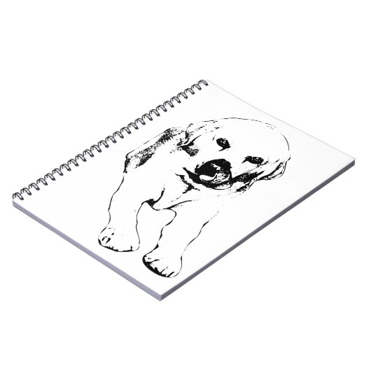 Carnet Notes avec un Lab loyal (Côté gauche)