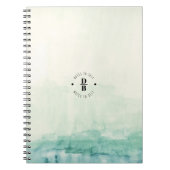 Carnet Notes bleues de monogramme d'Ombre d'aquarelle à (Devant)