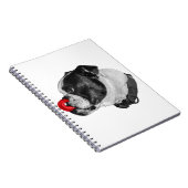Carnet Notes d'accent rouge Bulldog (Côté Droit)