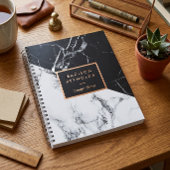 Carnet Notes de concepteur de texture de marbre noir et b