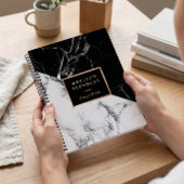 Carnet Notes de concepteur de texture de marbre noir et b