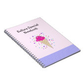 Carnet Notes de crème glacée aux confettis roses (Côté Droit)