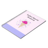 Carnet Notes de crème glacée aux confettis roses (Côté gauche)