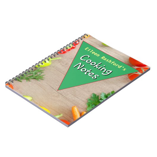 Carnet Notes de cuisine avec le nom du destinataire (Côté gauche)