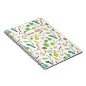 Carnet Notes de cuisine Dessin d'aquarelle de légumes fra (Côté Droit)