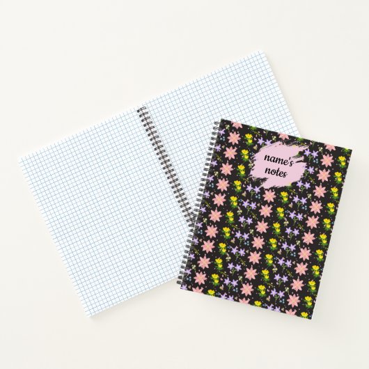 Carnet Notes de Custom Name - Élégante Botanica Florale S (Intérieur)