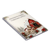 Carnet Notes de ferme rouge Noël cheval blanc | (Côté Droit)