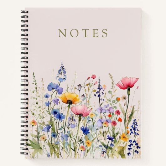 Carnet Notes de feuillage fleur sauvage (Devant)