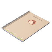 Carnet Notes de feuilles d'automne de hérisson mignon Cot (Côté gauche)