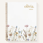 Carnet Notes de feuillet Fleur sauvage de champ aquarelle (Devant)