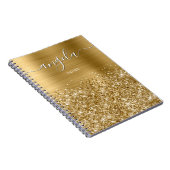 Carnet Notes de Glamour Doré Pailleté (Côté Droit)