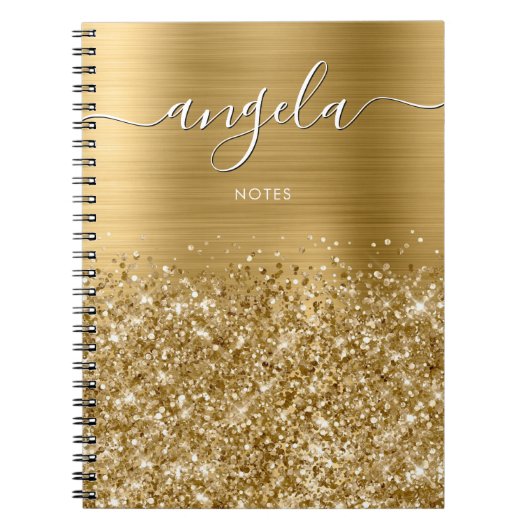 Carnet Notes de Glamour Doré Pailleté (Devant)