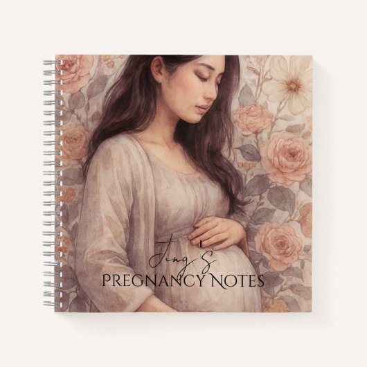 Carnet Notes de grossesse, femme enceinte asiatique (Devant)