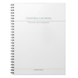 Carnet Notes de laboratoire de chimie – Nom personnalisé