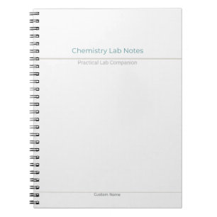 Carnet Notes de laboratoire de chimie – Nom personnalisé