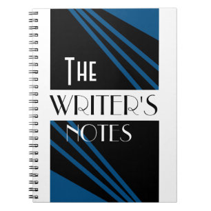 Carnet Notes de l'écrivain Stylish Blue Black White