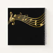 Carnet Notes de l'enseignant de musique Gold&Black Elegan (Dos)