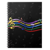Carnet Notes de musique couleur arc-en-ciel (Devant)